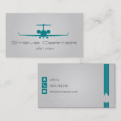 Versuchsfliegerstewardess-Flugzeug-Himmel-graue Visitenkarte (Vorne/Hinten)