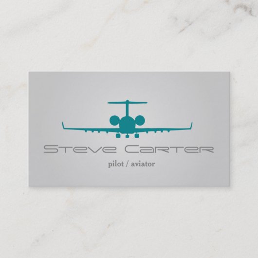 Versuchsfliegerstewardess-Flugzeug-Himmel-graue Visitenkarte (Vorderseite)