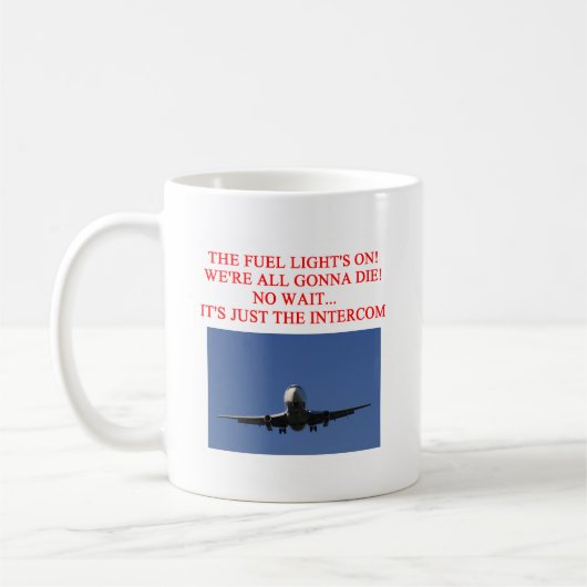 VERSUCHSfluglinienwitz Kaffeetasse (Links)
