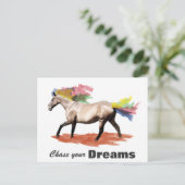 Versucht eure Träume Rainbow Mane Postkarte (Stehend Vorderseite)