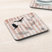 Versuchte Ermordung von Krähen im Weißen Birkenwal Getränkeuntersetzer (Linke Seite)