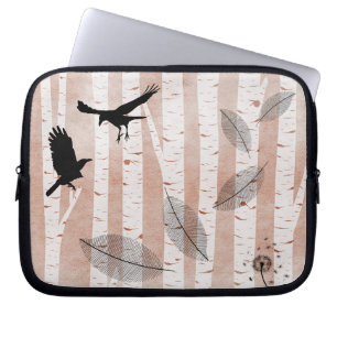 Versuchte Ermordung von Krähen im Weißen Birkenwal Laptopschutzhülle