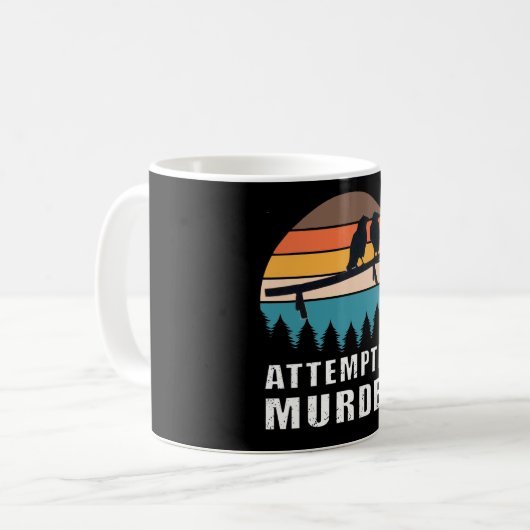 Versuchter Mord Krähen Vogelwitz Meme Kaffeetasse (Vorderseite Links)