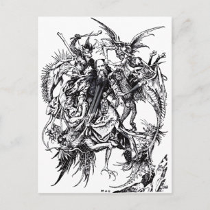 Versuchung des heiligen Antonius des Großen Postkarte