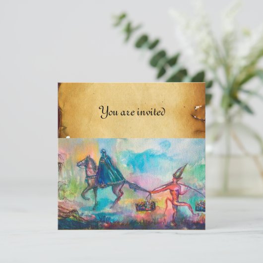 VERSUCHUNG Dunkler Ritter, Teufelsschatz Einladung (Stehend Vorderseite)