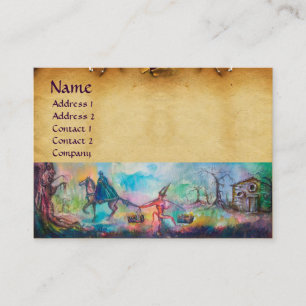 VERSUCHUNG Dunkler Ritter und Teufel Parchment Visitenkarte