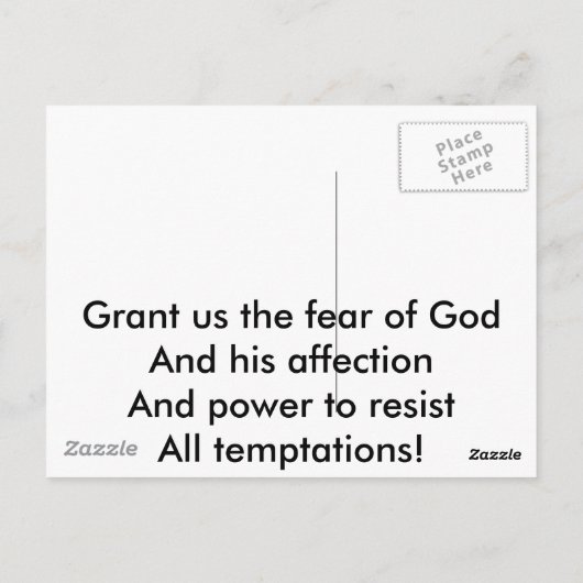 Versuchung Postkarte (Rückseite)