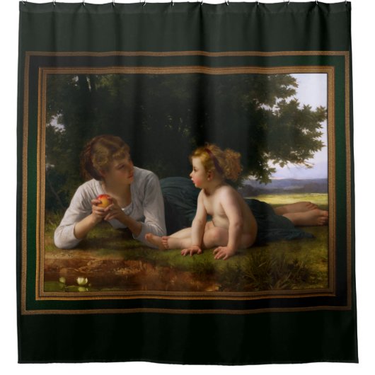 Versuchung von William Bouguereau Duschvorhang (Vorderseite)