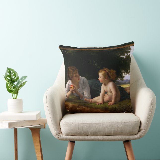 Versuchung von William Bouguereau Kissen (Stuhl )