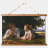 Versuchung von William Bouguereau Wandteppich Mit Holzrahmen (Vorne)