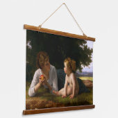 Versuchung von William Bouguereau Wandteppich Mit Holzrahmen (Gewinkelt)