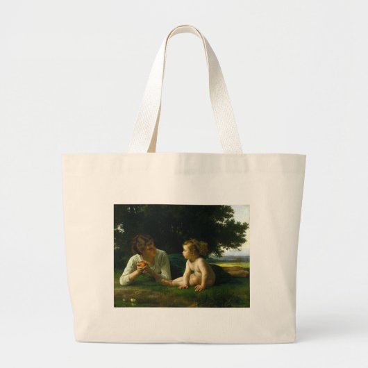 Versuchung, William-Adolphe Bouguereau Jumbo Stoffbeutel (Vorne)