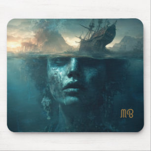 Versunkenes Sirenen-Geisterschiff Fantasy-Kunst Mousepad