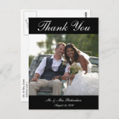 Vert. B&W Custom Wedding Foto Vielen Dank Postkarte (Vorne/Hinten)