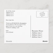 Vert. B&W Custom Wedding Foto Vielen Dank Postkarte (Rückseite)