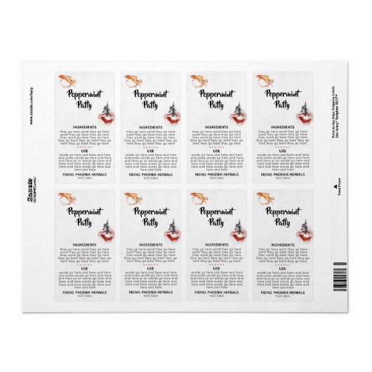 *~* Vert Phoenix Rising Pine Trees Orange Burgundy (Vorne)