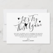 Vertagung der Hochzeit Ankündigung (Vorderseite)