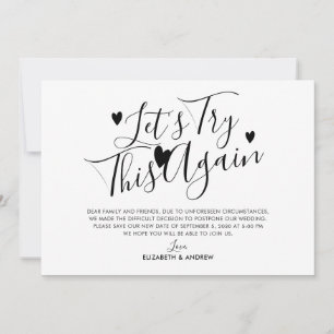 Vertagung der Hochzeit Ankündigung