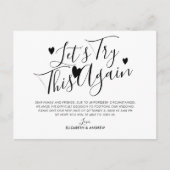 Vertagung der Hochzeit Ankündigungspostkarte (Vorderseite)