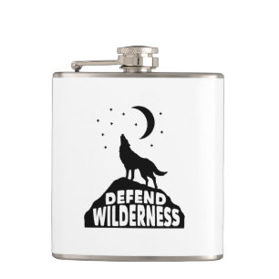 Verteidige Wilderness Wolf Mond Flachmann