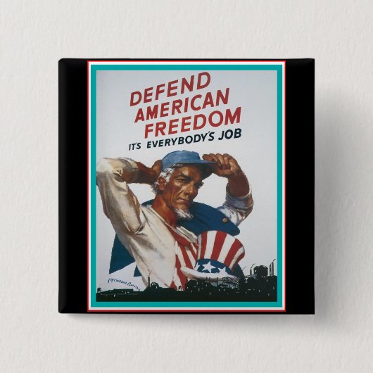 Verteidigen Sie amerikanische Freiheit Button (Vorderseite)