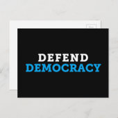 Verteidigen Sie Demokratie-schwarze Postkarte (Vorne/Hinten)