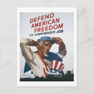 Verteidigen Sie die amerikanische Freiheit Vintage Postkarte