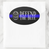 VERTEIDIGEN SIE DIE BLAUE POLICE-UNTERSTÜTZUNG DES OVALER AUFKLEBER (Tasche)