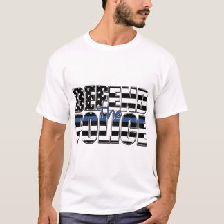 VERTEIDIGEN SIE DIE POLIZEI-blaue Linie T-Shirt