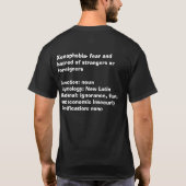 Verteidigen Sie unsere Nation VERBANNEN Xenophobes T-Shirt (Rückseite)