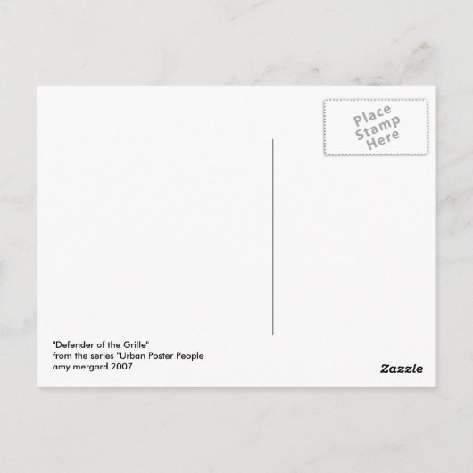 Verteidiger der Grille Postkarte (Rückseite)
