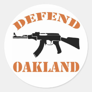 Verteidiger der Oakland-Sticker Runder Aufkleber