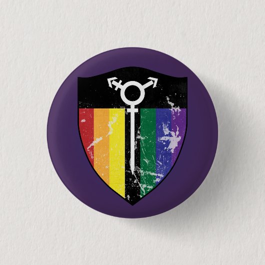 Verteidiger-Schild 02 (LGBTQIA) Button (Vorderseite)