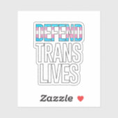 Verteidiger von Trans Lives Aufkleber (Blatt)