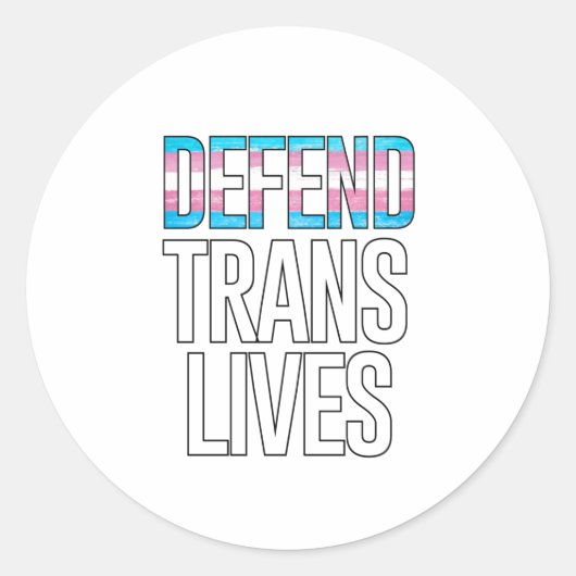 Verteidiger von Trans Lives Runder Aufkleber (Vorderseite)
