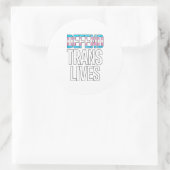 Verteidiger von Trans Lives Runder Aufkleber (Tasche)