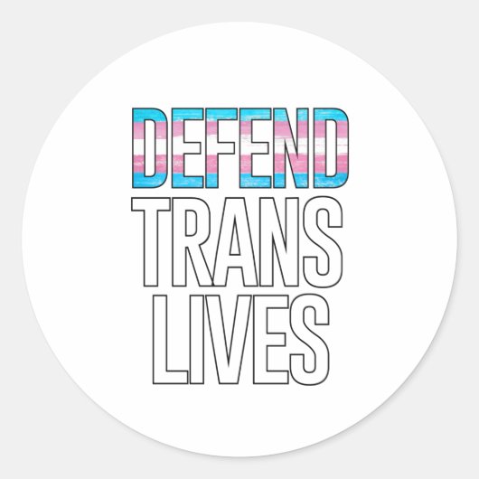 Verteidiger von Trans Lives Runder Aufkleber (Vorderseite)