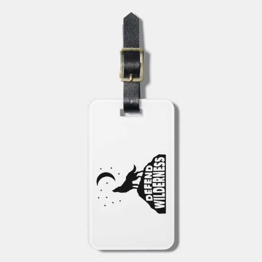 Verteidiger Wilderness Wolf Moon Gepäckanhänger (Vorderseite vertikal)