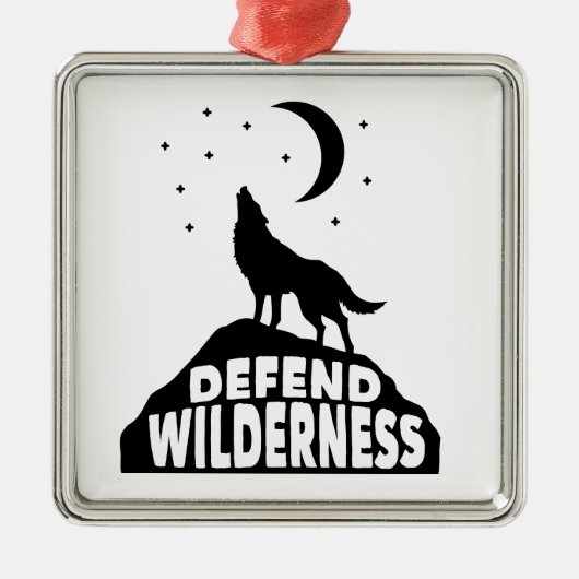 Verteidiger Wilderness Wolf Moon Ornament Aus Metall (Vorne)