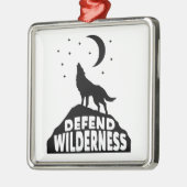 Verteidiger Wilderness Wolf Moon Ornament Aus Metall (Links)