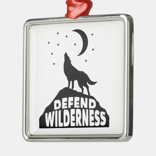Verteidiger Wilderness Wolf Moon Ornament Aus Metall (Links)