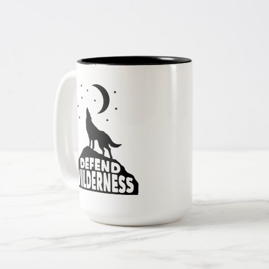Verteidiger Wilderness Wolf Moon Zweifarbige Tasse (Vorderseite Links)