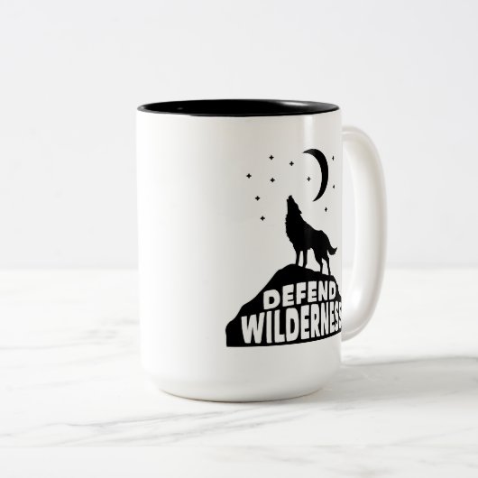 Verteidiger Wilderness Wolf Moon Zweifarbige Tasse (VorderseiteRechts)