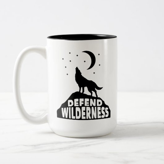 Verteidiger Wilderness Wolf Moon Zweifarbige Tasse (Links)