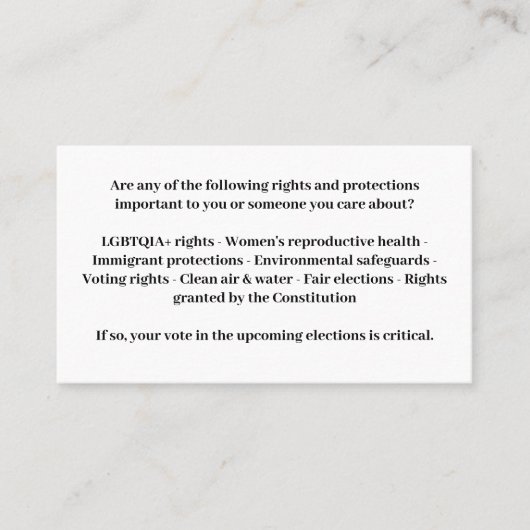 Verteidigung der Demokratie - Abstimmung blau Visitenkarte (Vorderseite)