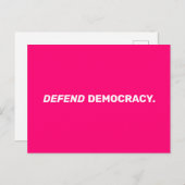 Verteidigung der Demokratie moderne Typografie hei Postkarte (Vorne/Hinten)