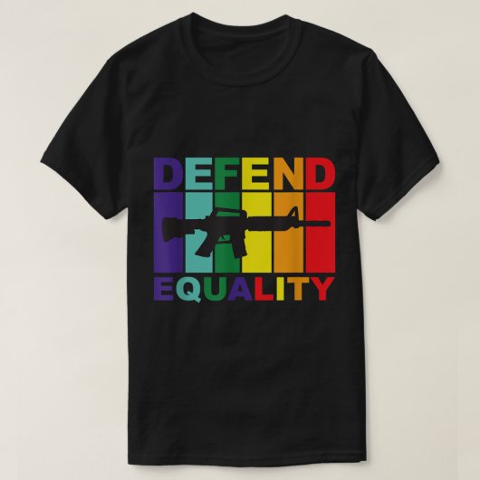 Verteidigung der Gleichheit - LGBT - Schwulenflagg T-Shirt (Design vorne)