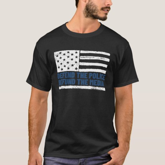 Verteidigung der Polizei Defund der Media American T-Shirt (Vorderseite)