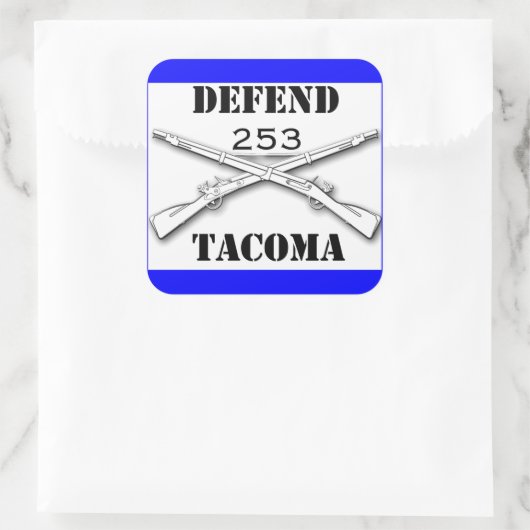 Verteidigung des Tacoms Quadratischer Aufkleber (Tasche)