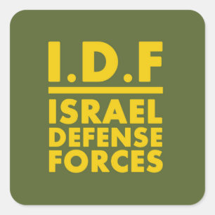 Verteidigung Forces2 - ENGLISCH IDFs Israel - VOLL Quadratischer Aufkleber
